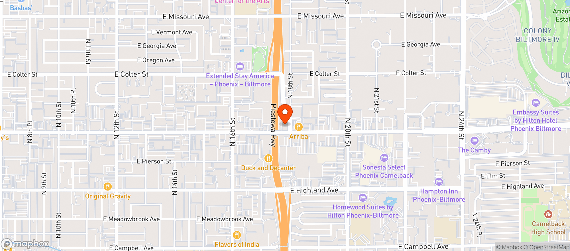 Map showing World Market Camelback