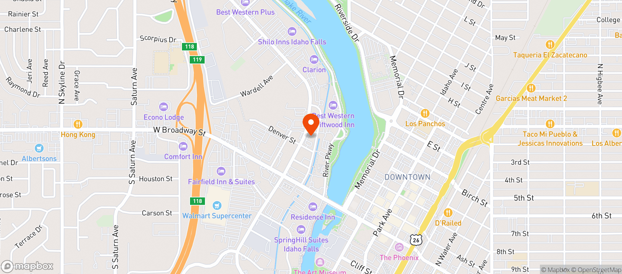 Map showing Chilis Grill & Bar