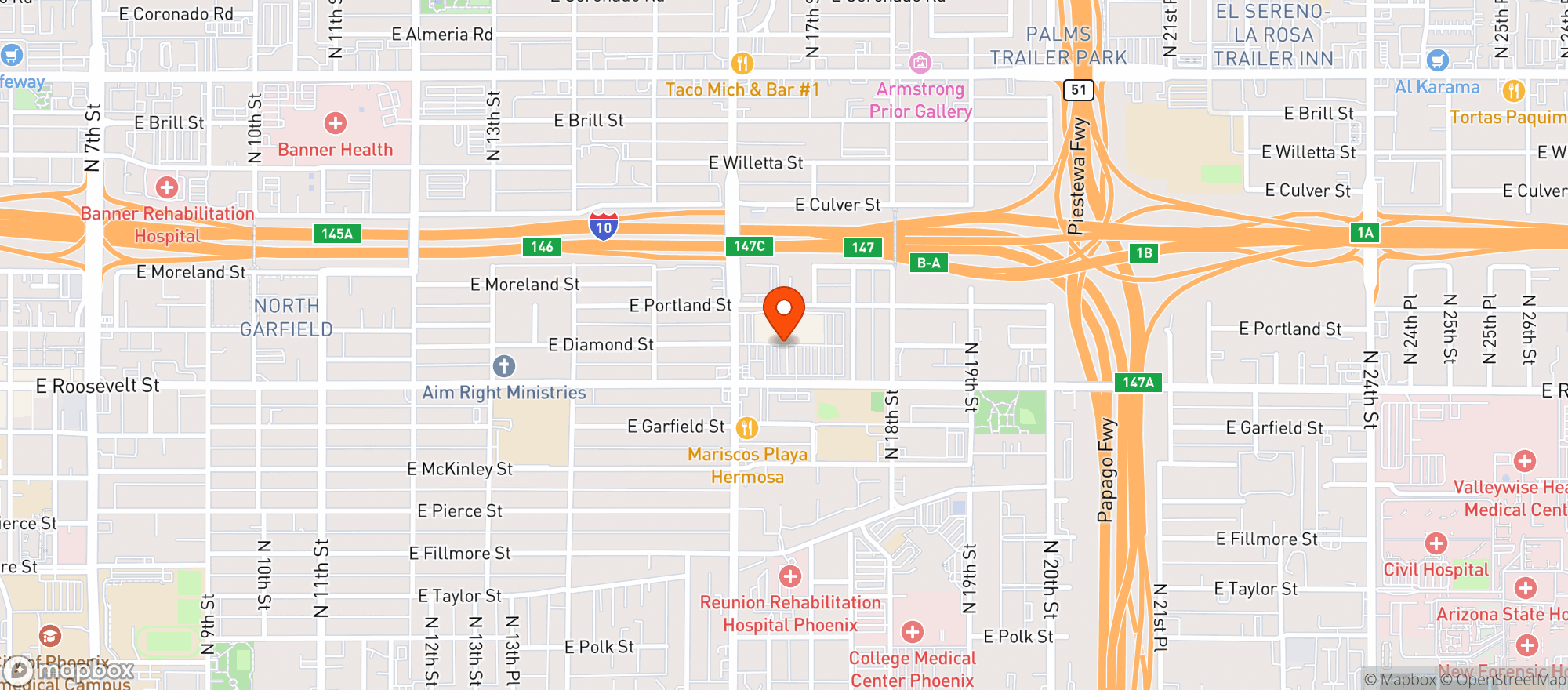 Map showing Los Altos Ranch Market