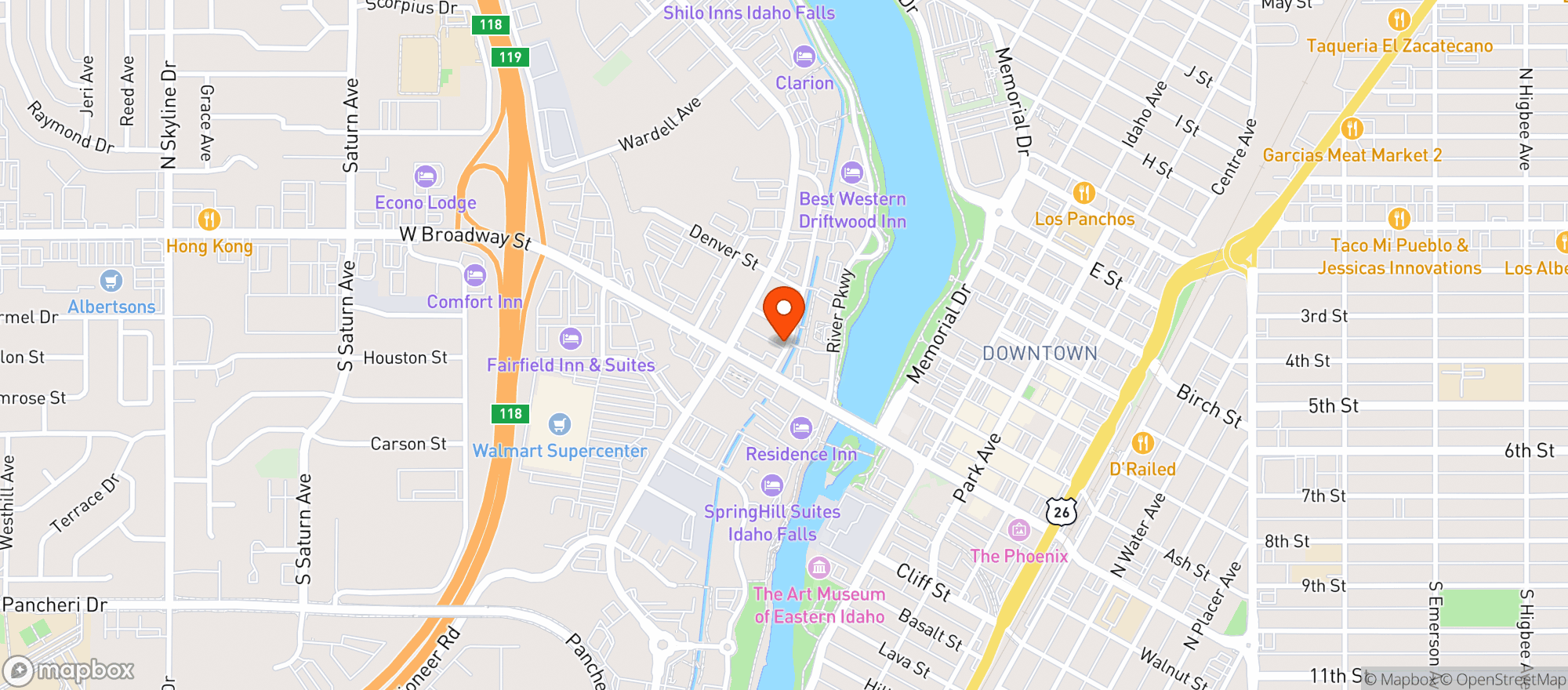 Map showing Outpost Taphouse