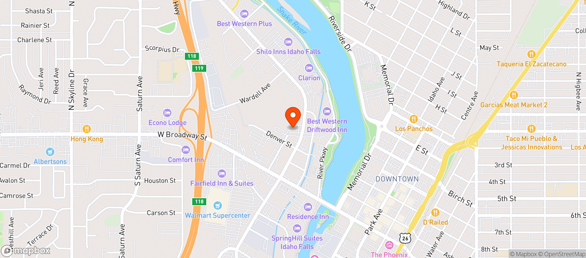 Map showing Applebees Neighborhood Grill & Bar