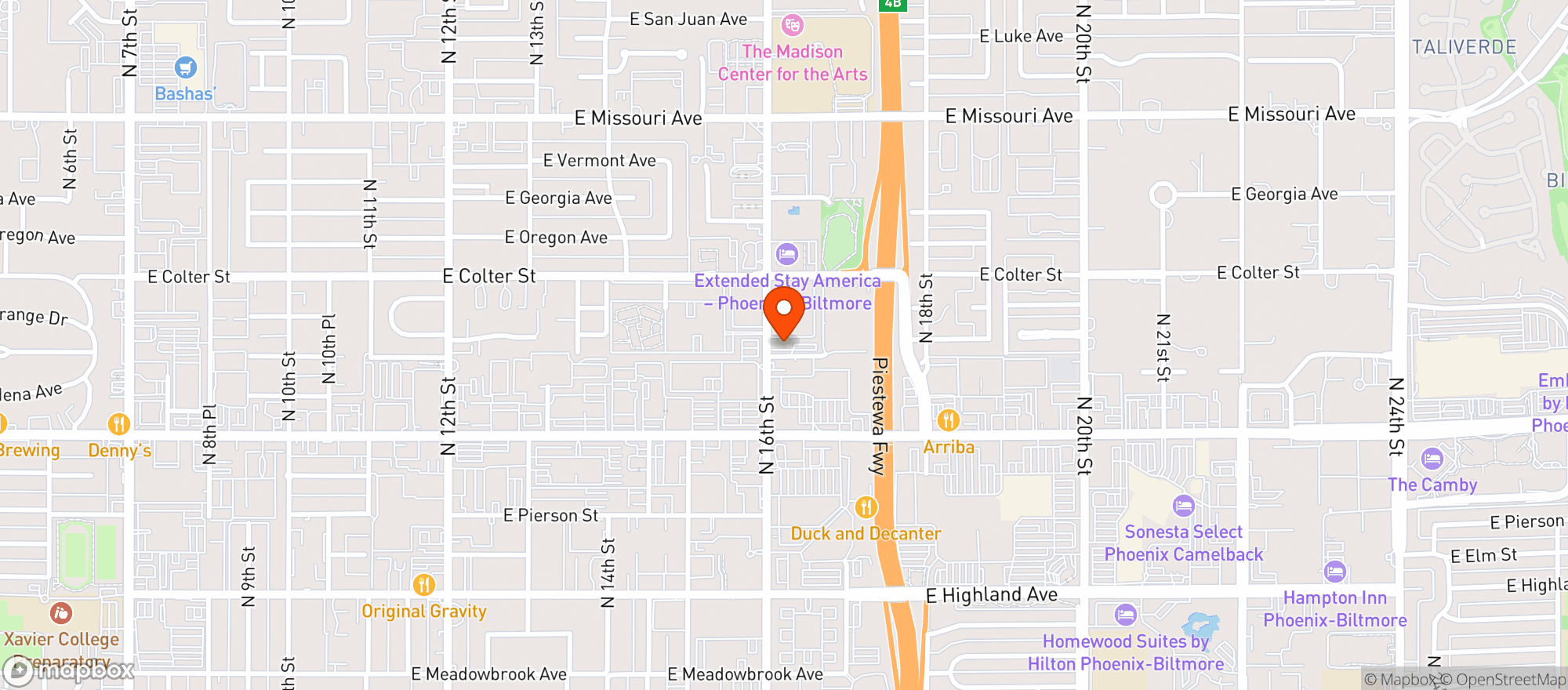 Map showing Ajo Als Mexican Cafe