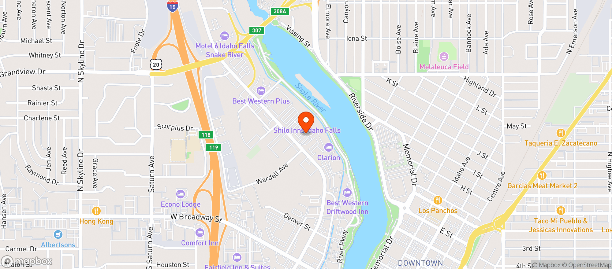 Map showing Flying Goose Grill & Lounge