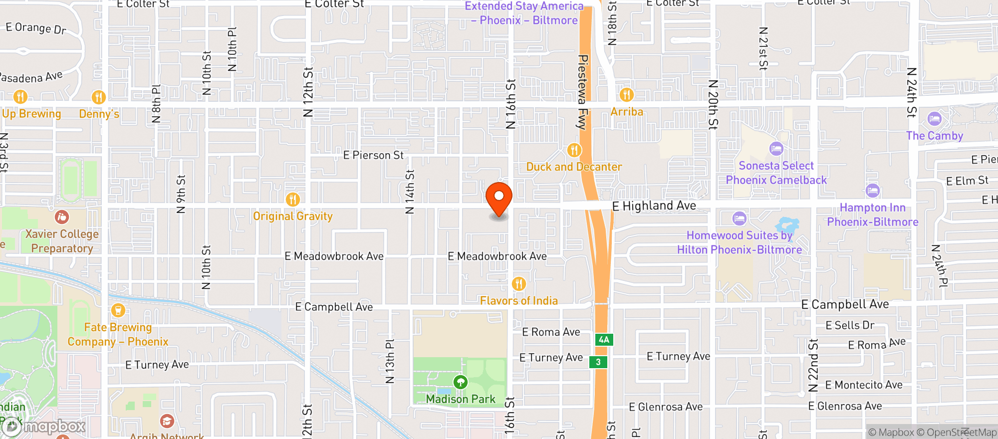 Map showing The Casual Pint