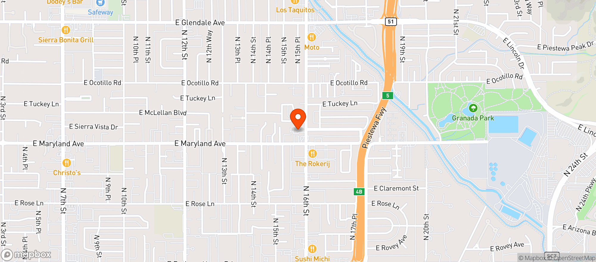 Map showing Linger Longer Lounge