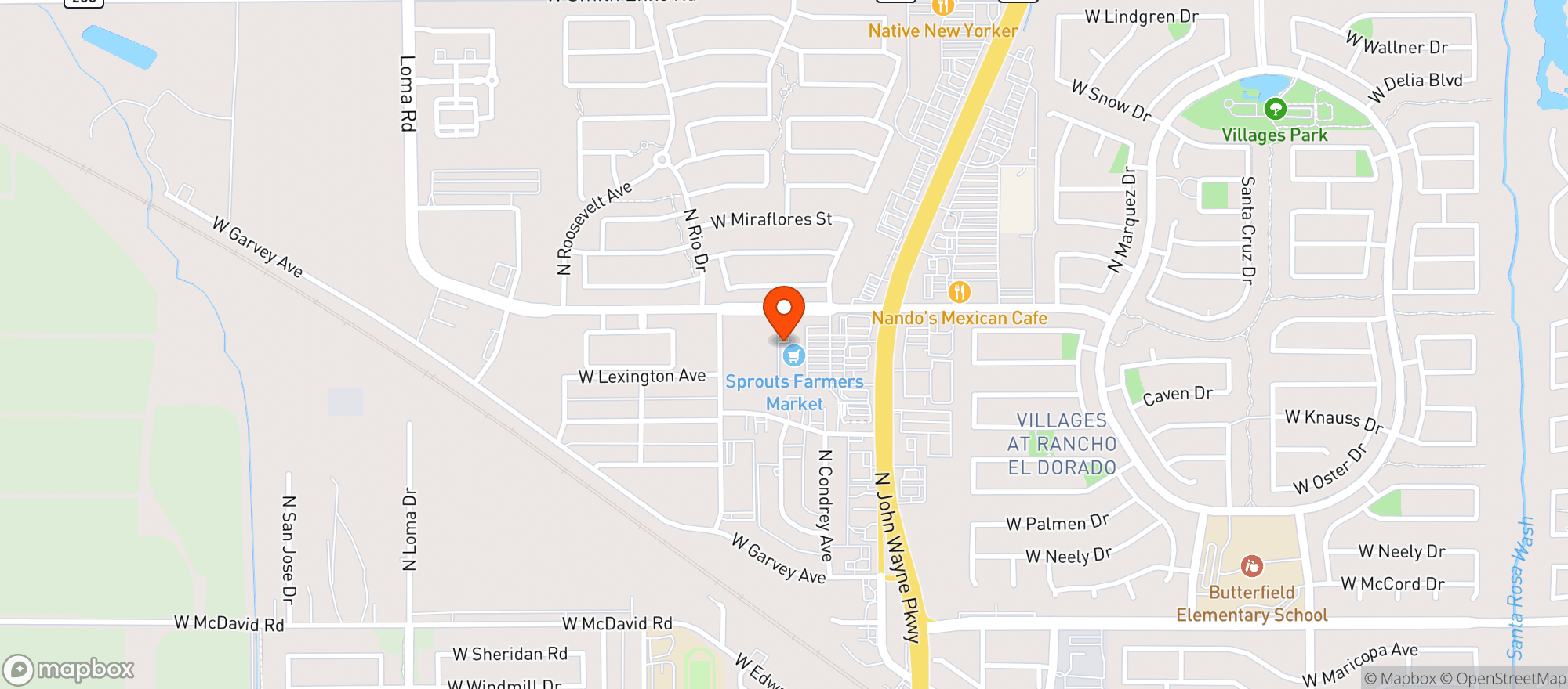 Map showing Sprouts Farmers Market