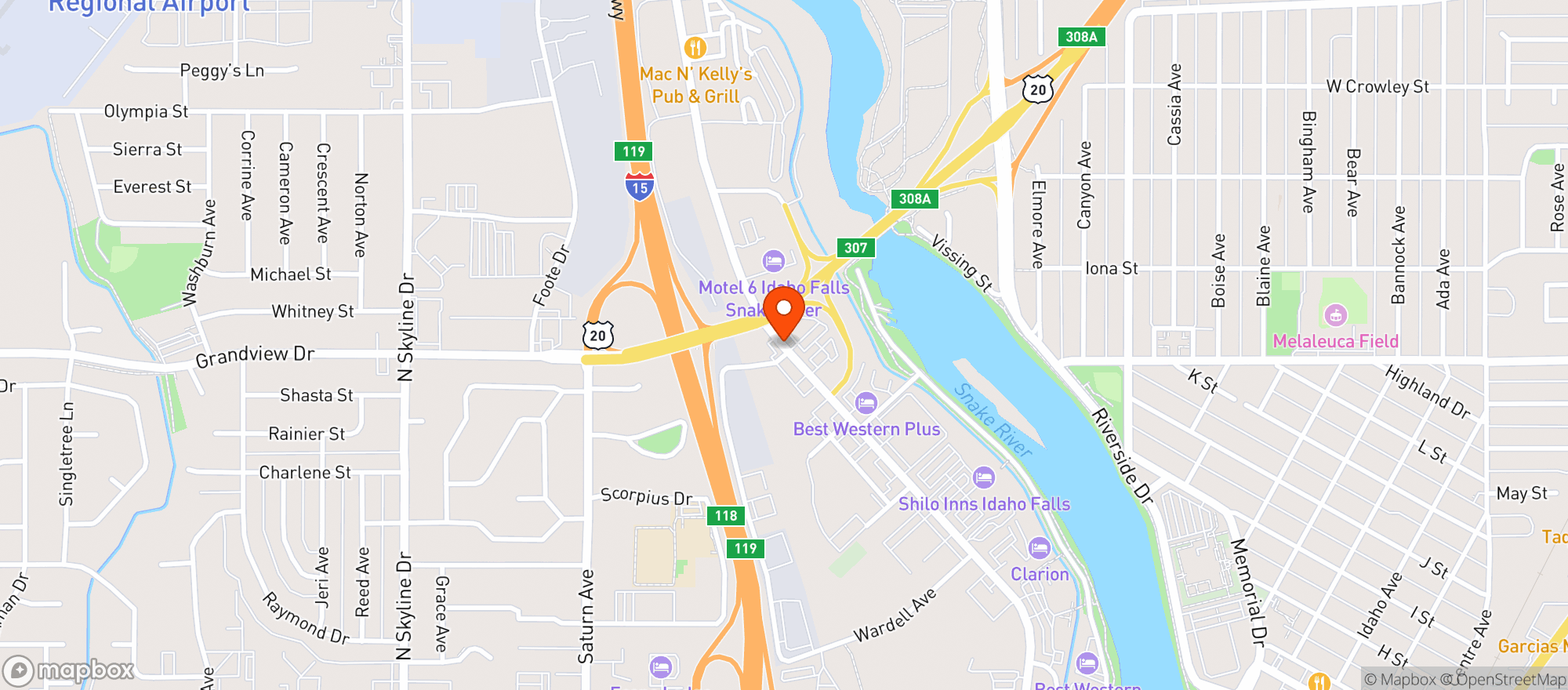 Map showing Outback Steakhouse