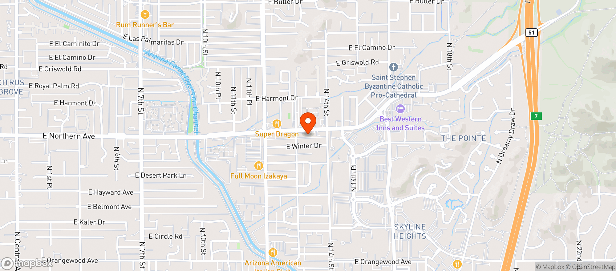 Map showing Jun/A Beer & Beverage Co
