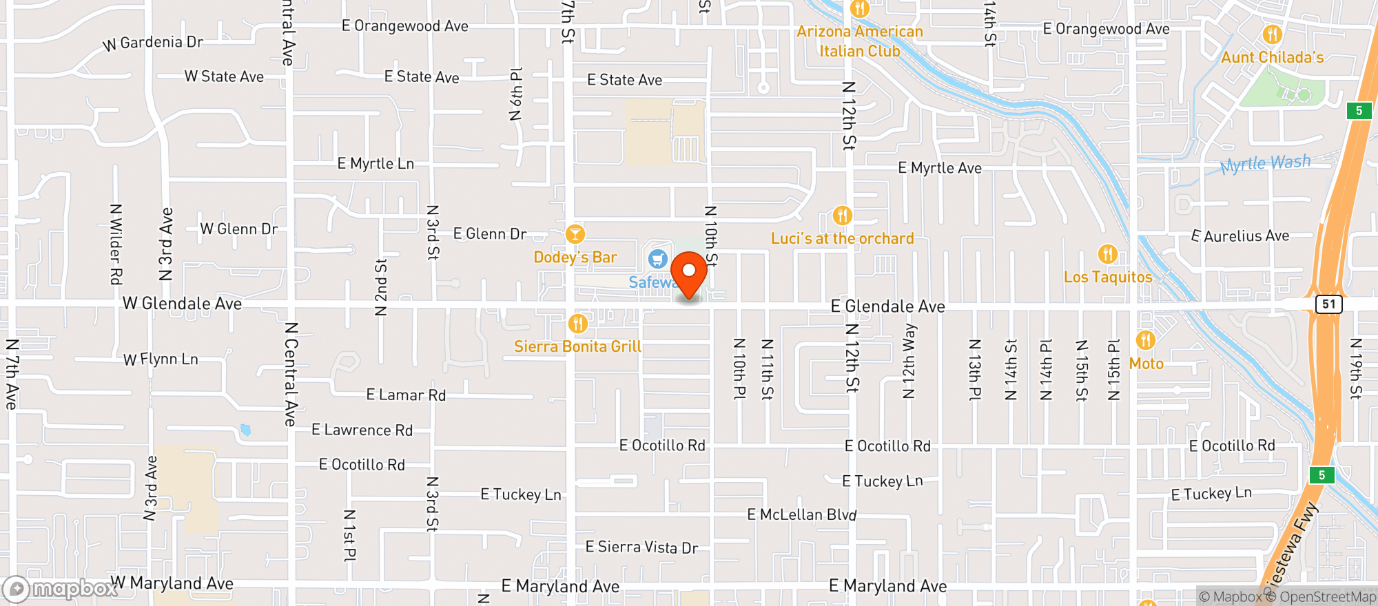 Map showing Safeway
