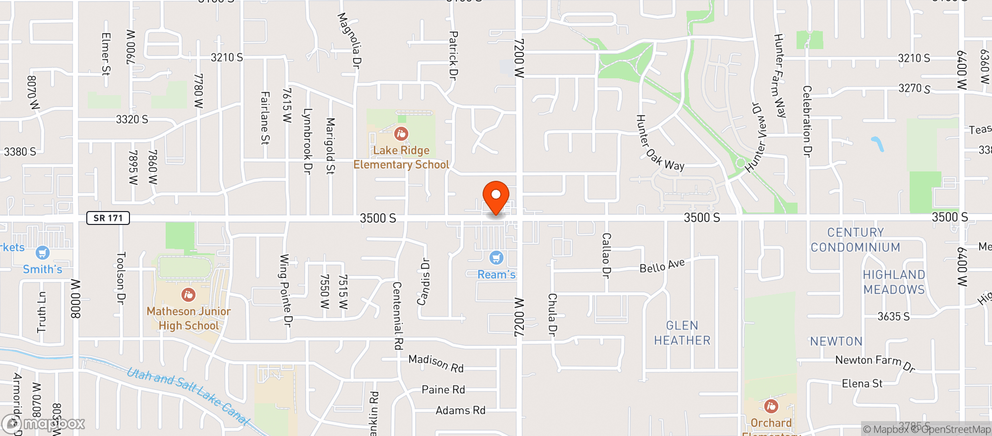 Map showing Reams Food Stores