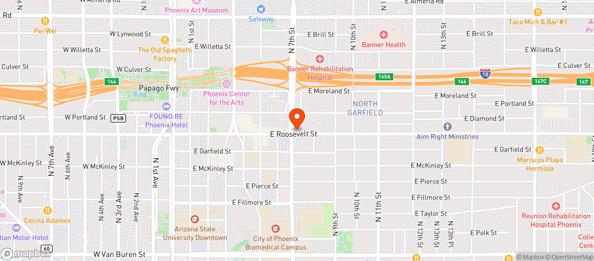 Map showing Trulieve Phoenix