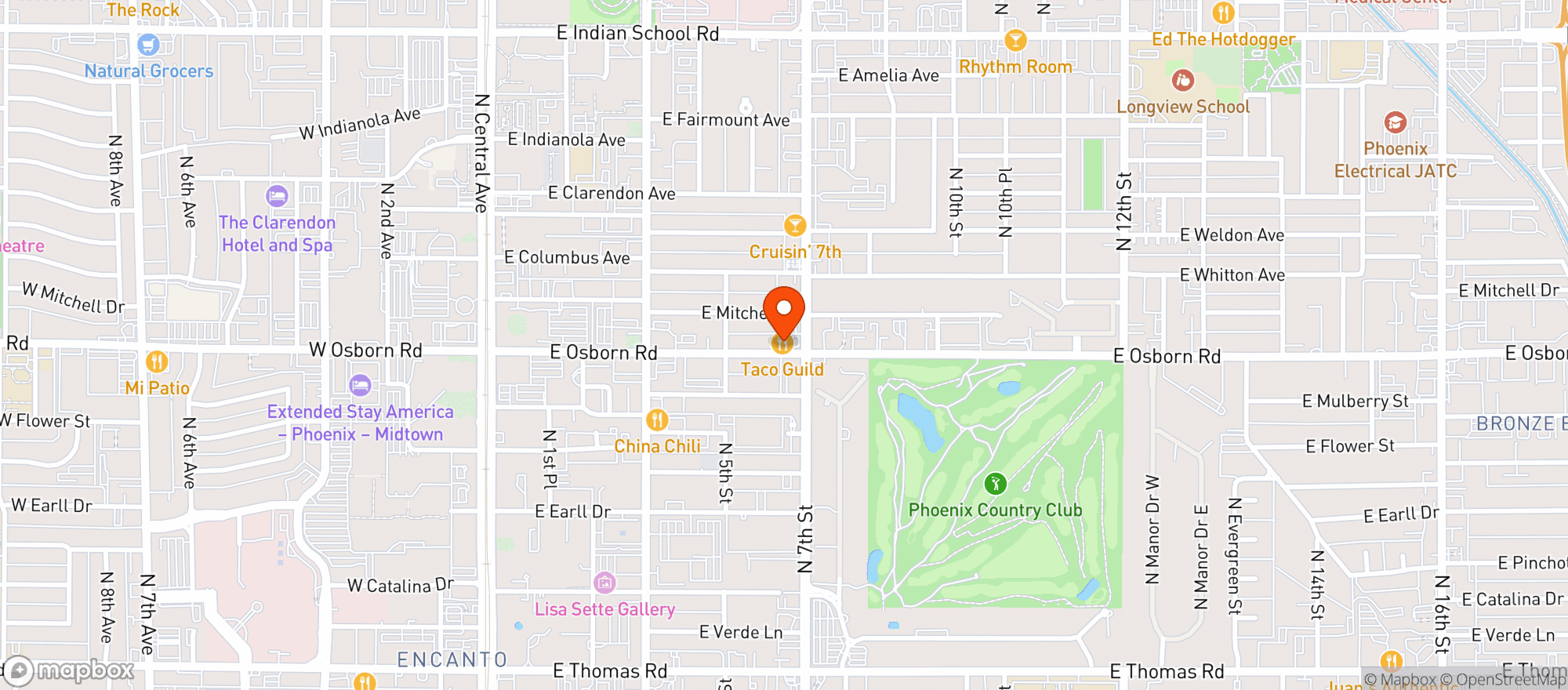 Map showing Taco Guild