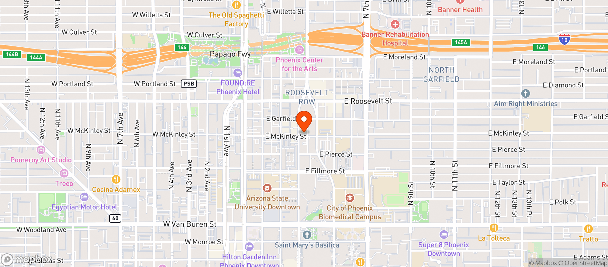 Map showing Topaz Bar & Lounge