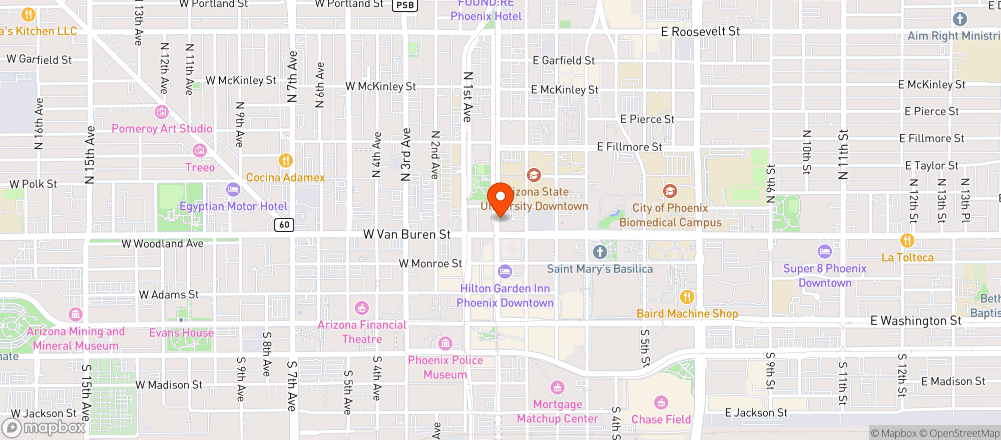 Map showing Westin Hotels & Resorts #phxiw