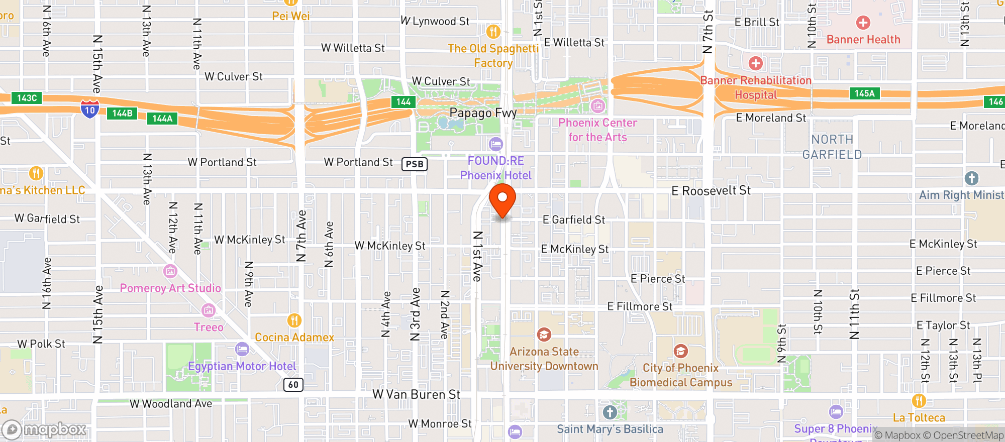 Map showing Central Records