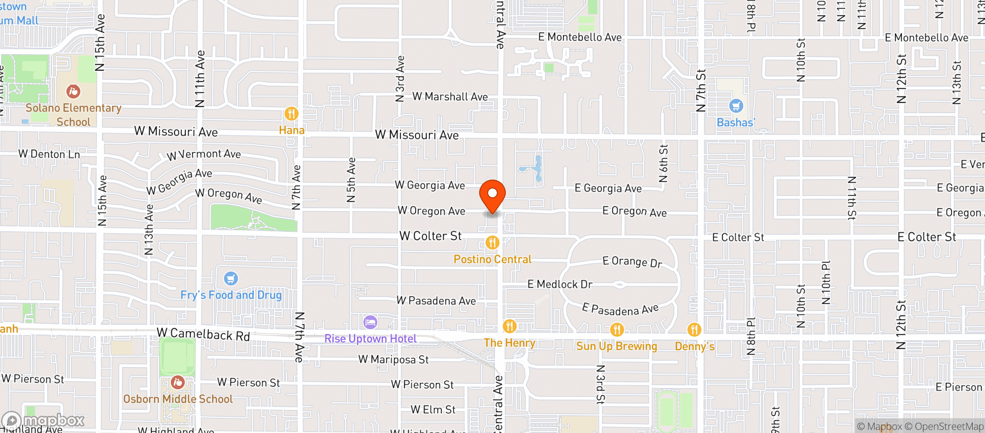 Map showing Federal Pizza