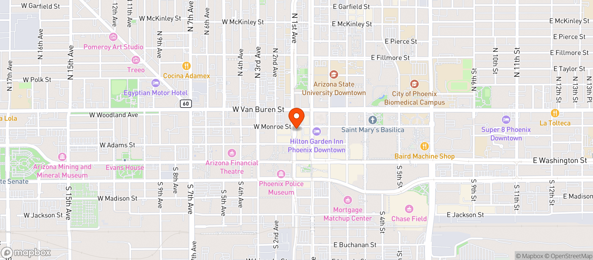 Map showing Harumi Sushi
