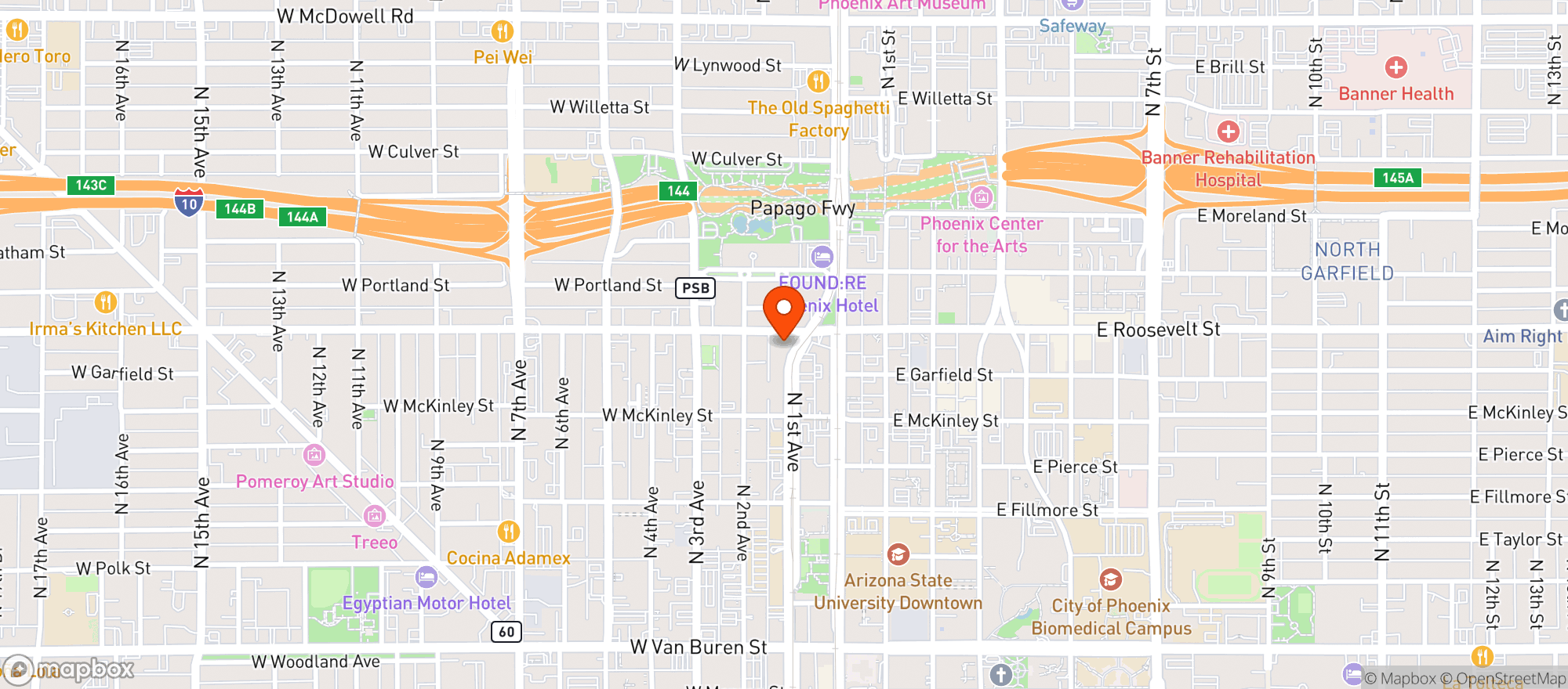 Map showing Milk & Honey Market