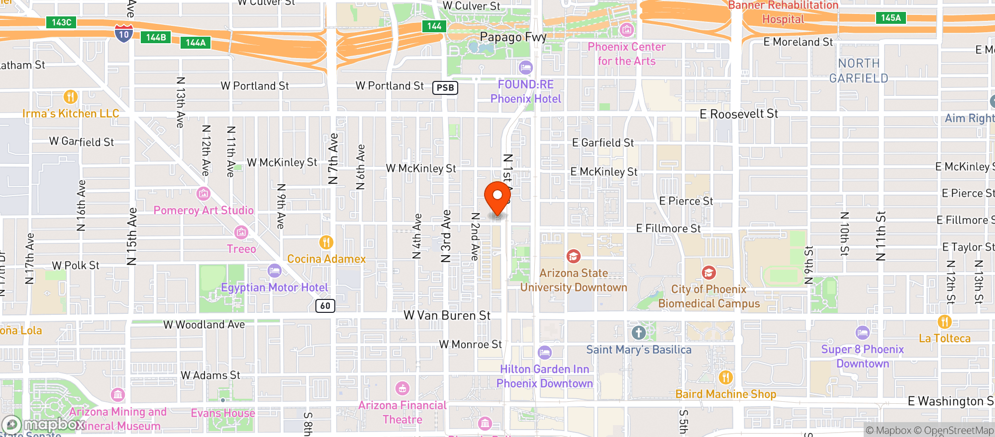 Map showing Circle K