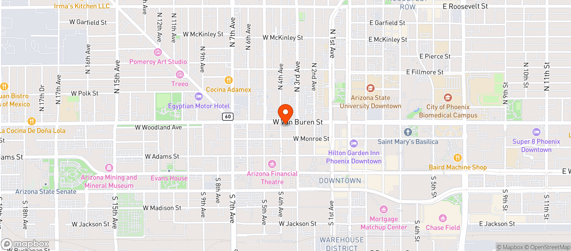 Map showing Quartz Cocktails