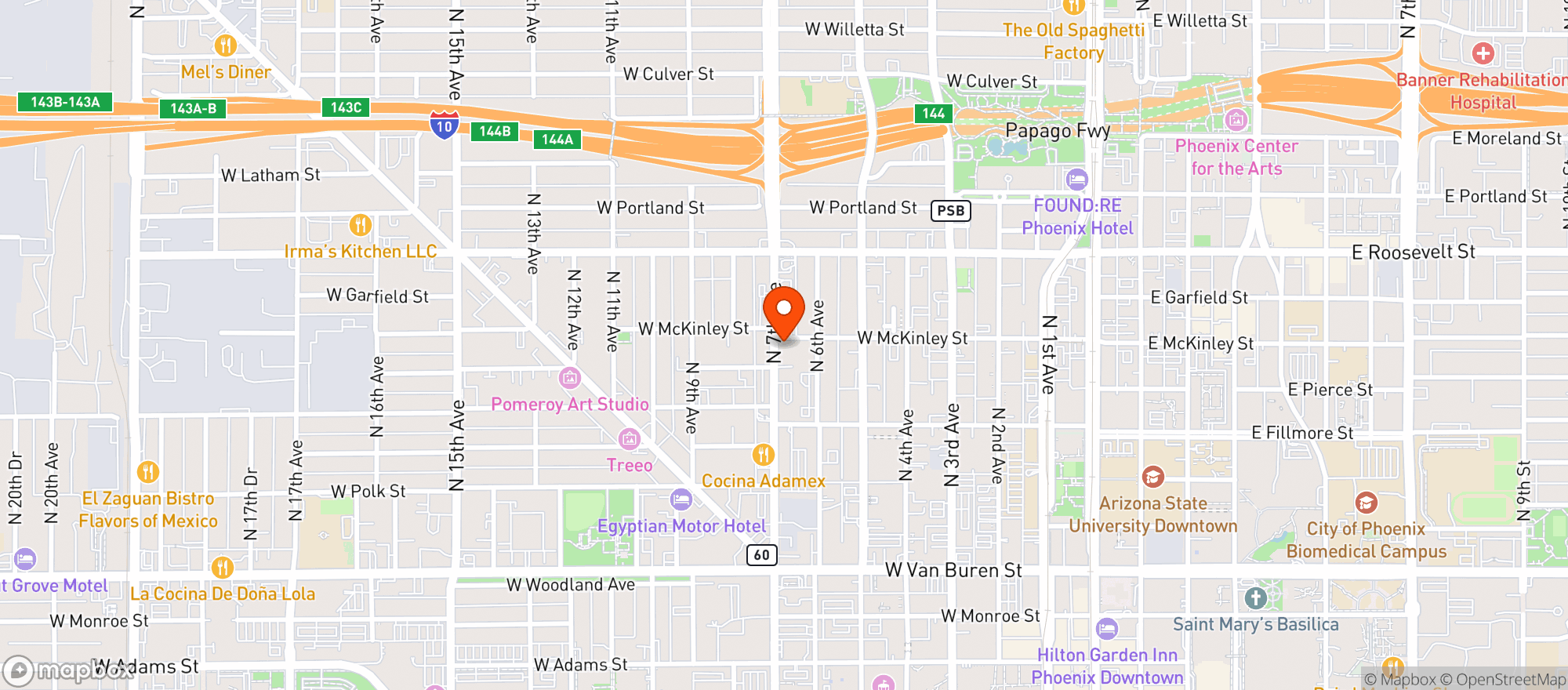 Map showing Gracie's Tax Bar