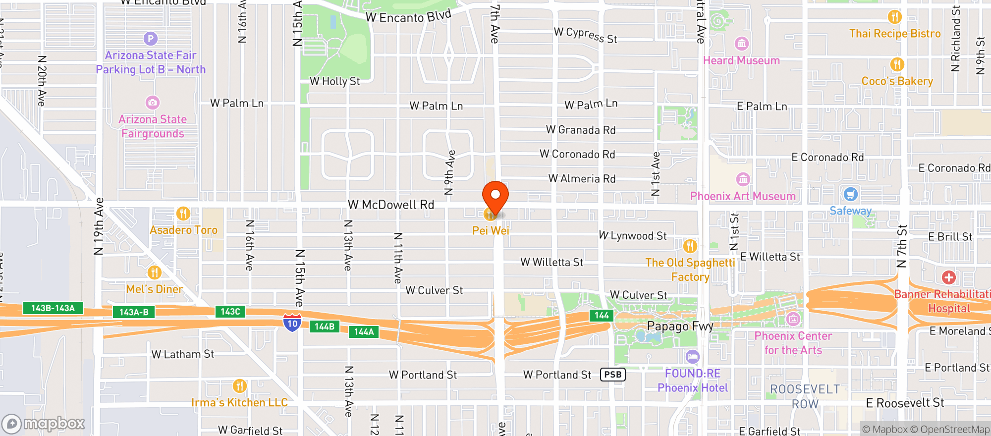 Map showing Highball