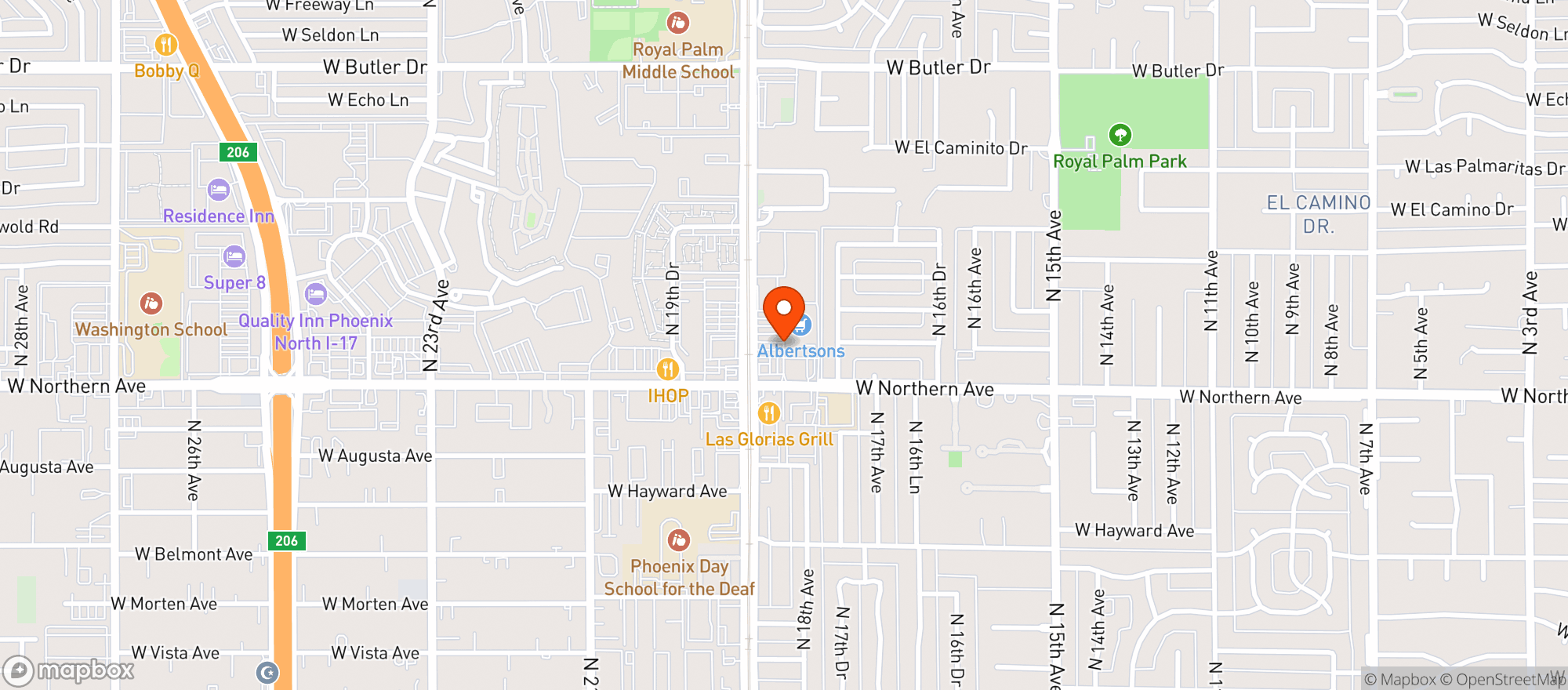 Map showing Albertsons