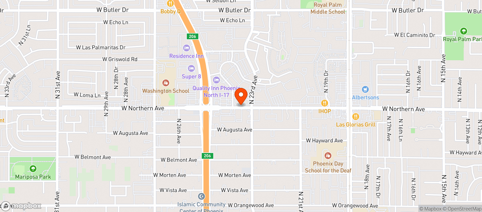 Map showing Daves On Northern