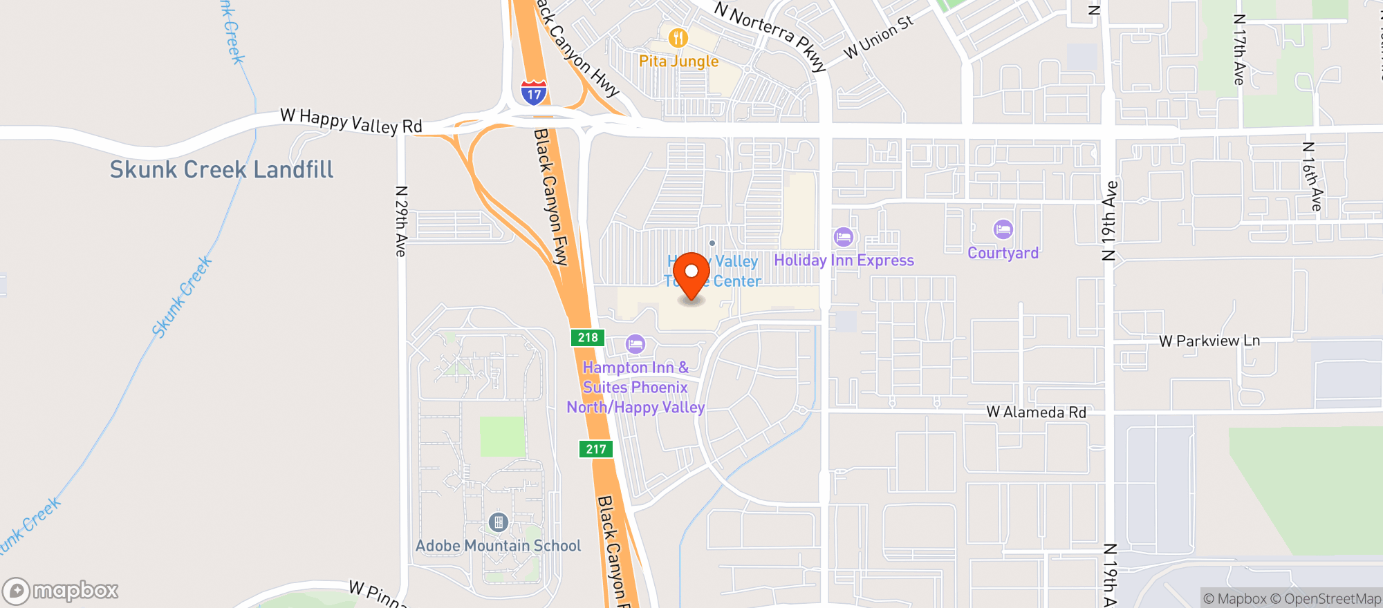 Map showing World Market Happy Valley Phoenix