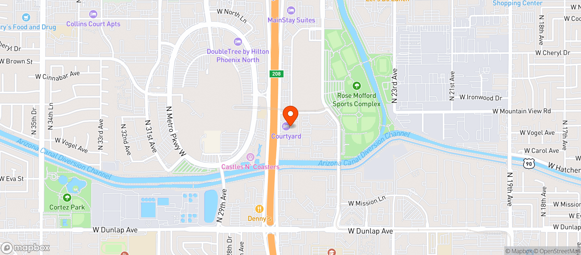 Map showing Courtyard By Marriott #phxmc