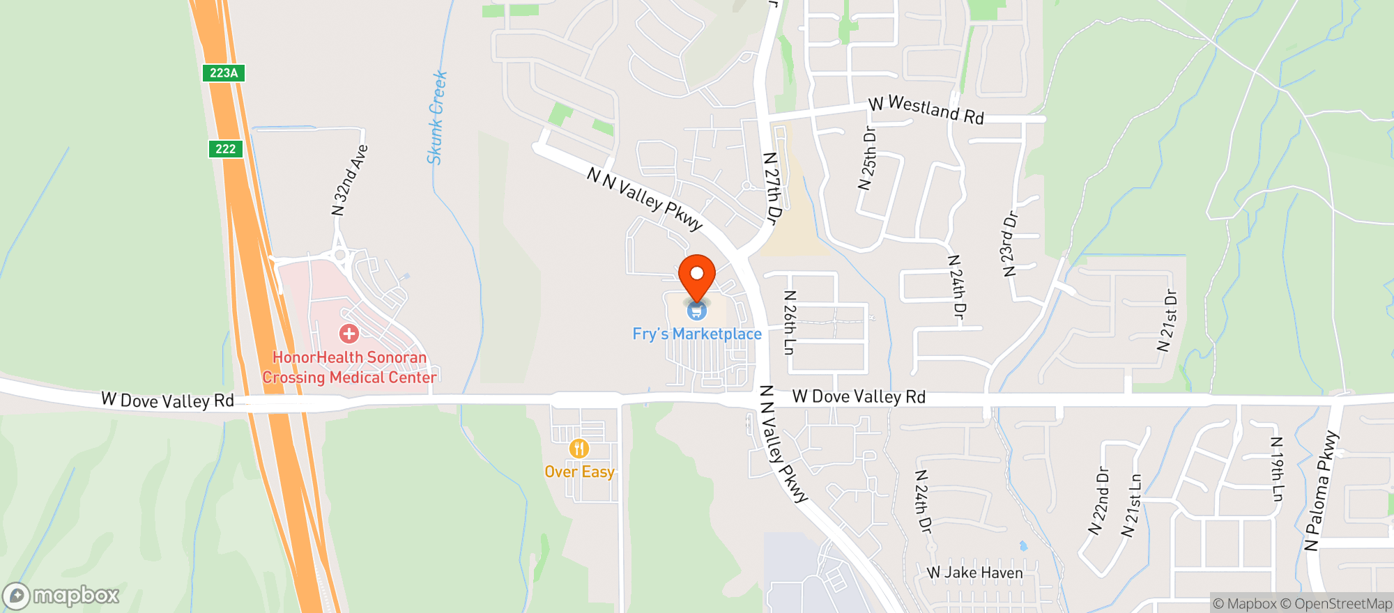 Map showing Frys Of Arizona (660) - 00694 - North Valley Pkwy Dove Valley