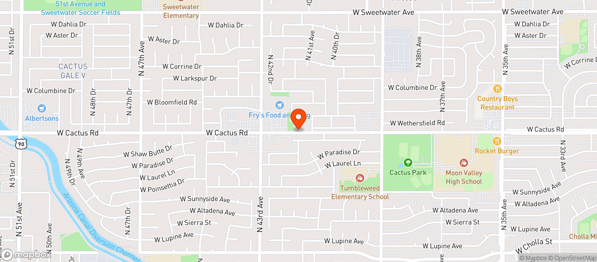 Map showing Frys Of Arizona (660) - 00127 - 43Rd Ave Cactus