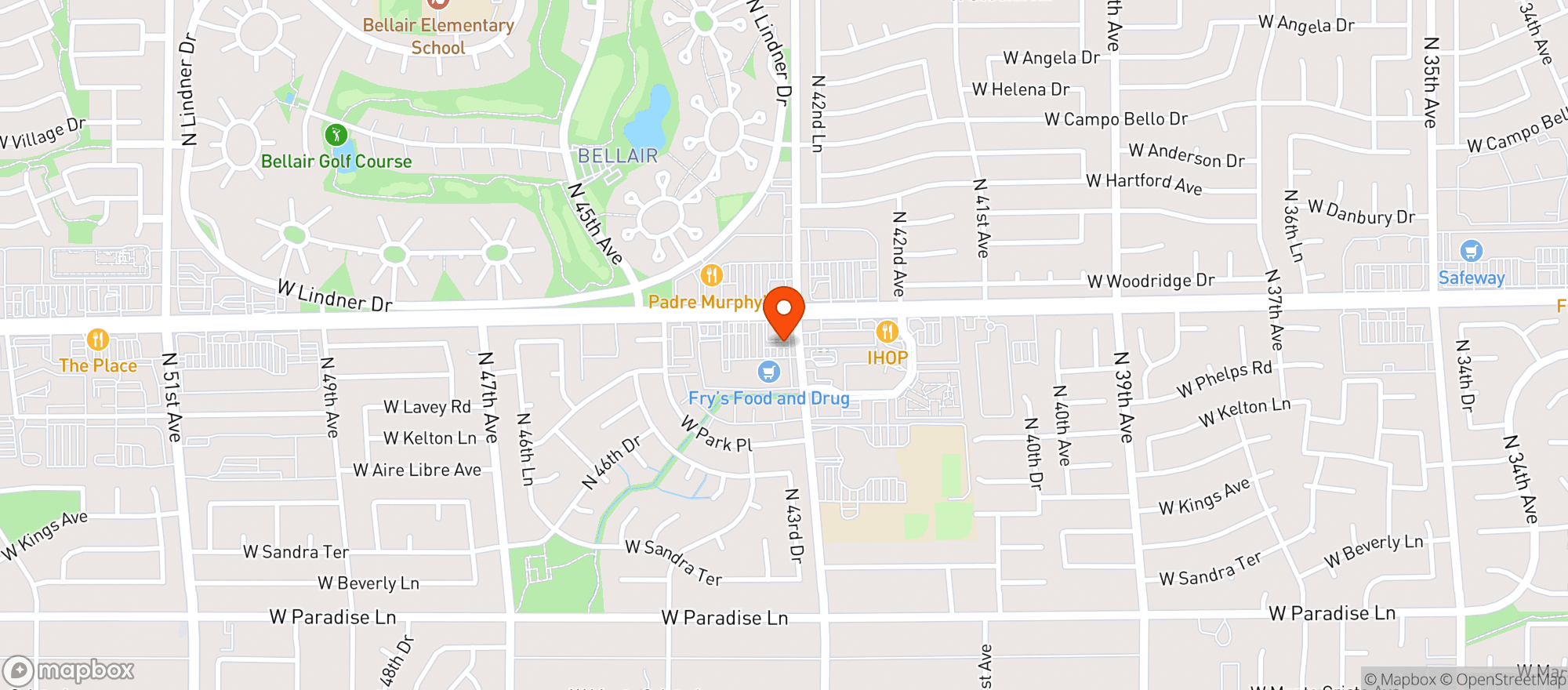 Map showing Fry's Food and Drug