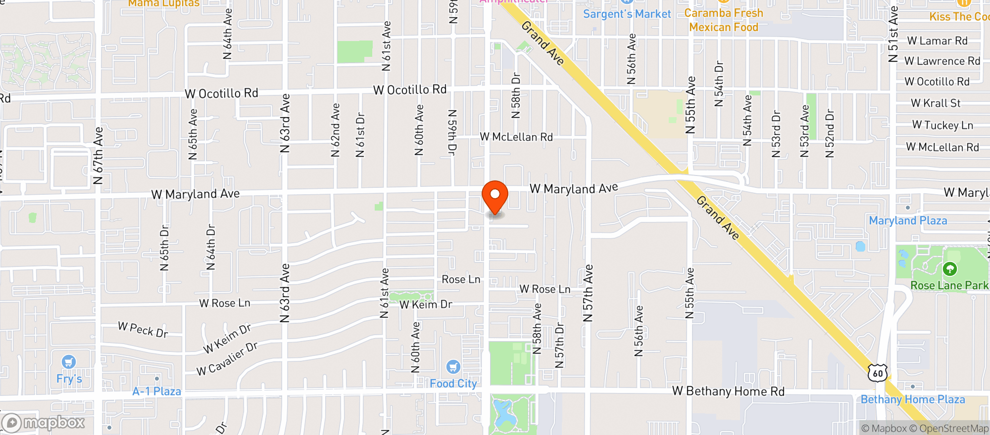 Map showing Don Chuys Mexican Grill