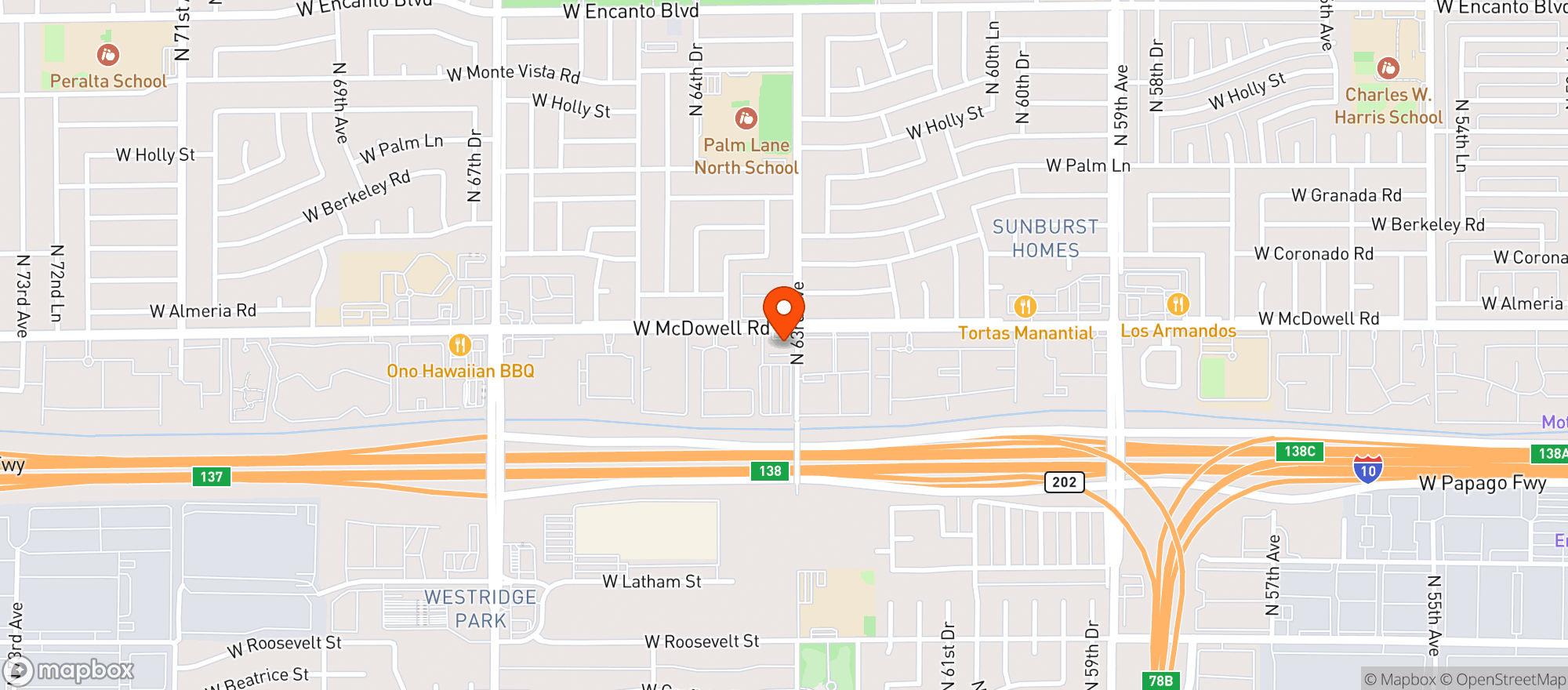Map showing Carniceria El Bronco