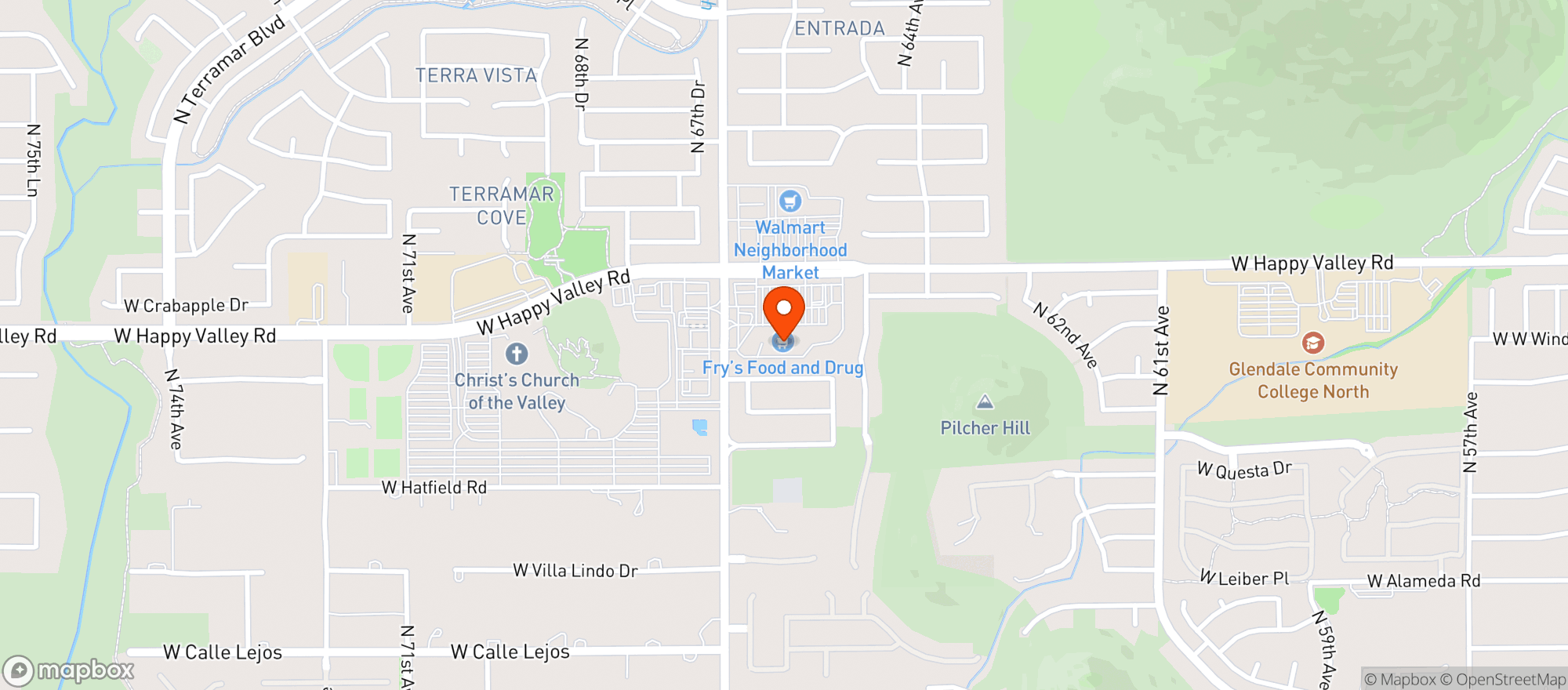 Map showing Frys Of Arizona (660) - 00073 - 67Th Ave Happy Valley Rd