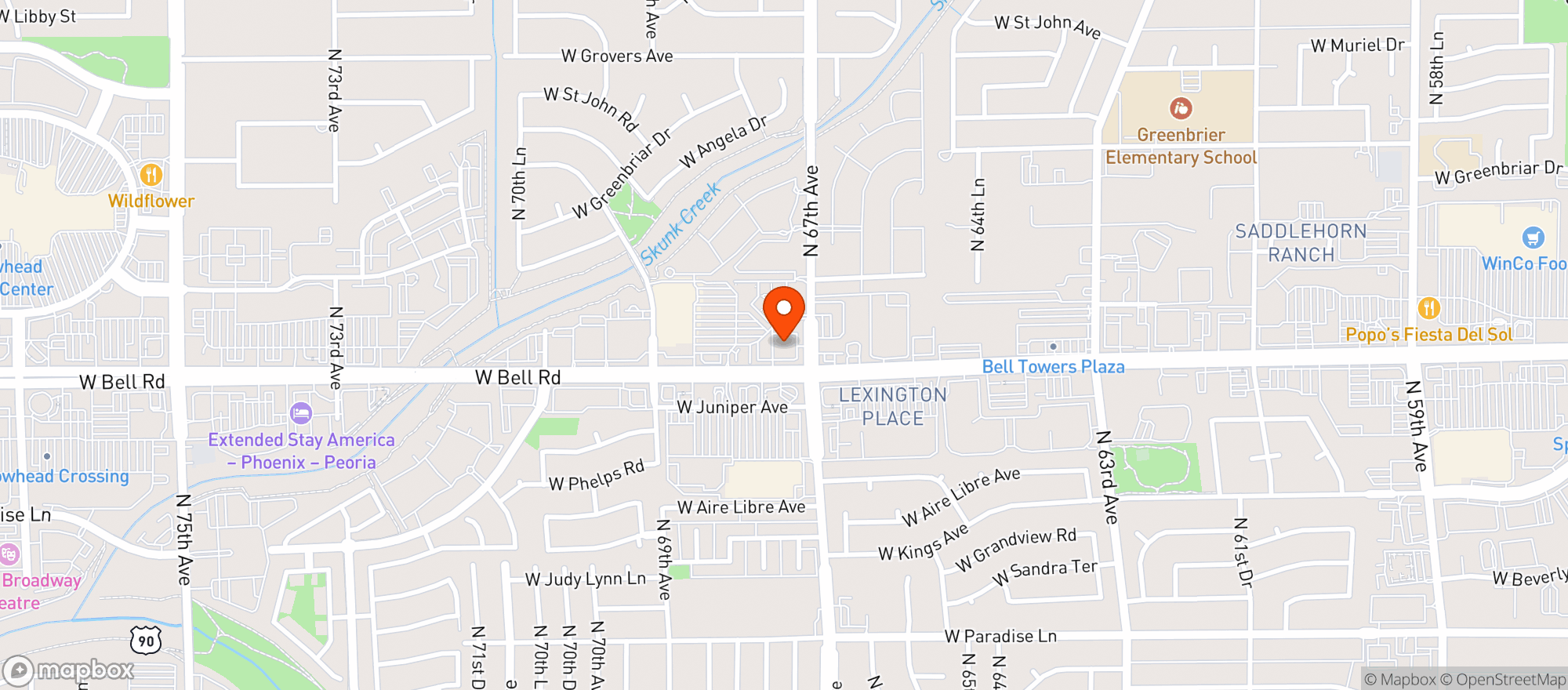 Map showing Glendale-AZ