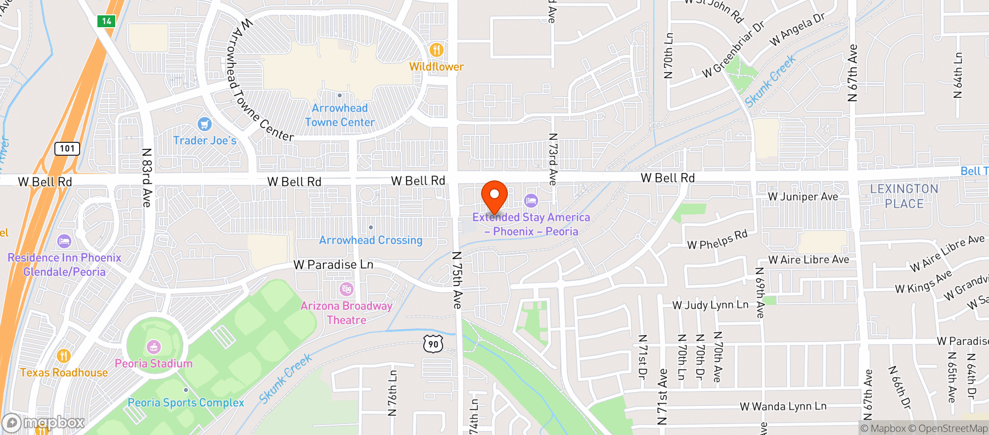 Map showing World Market Peoria