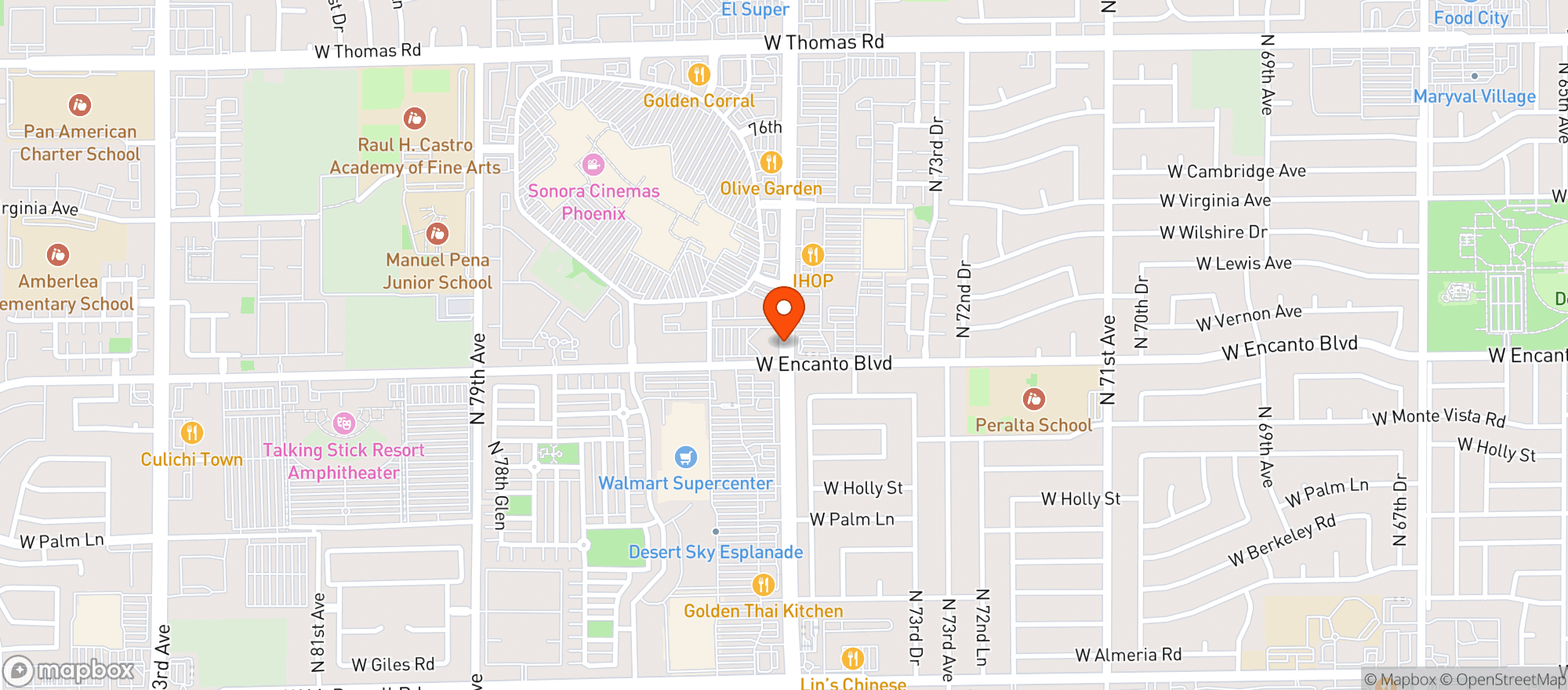Map showing Nirvana Center 