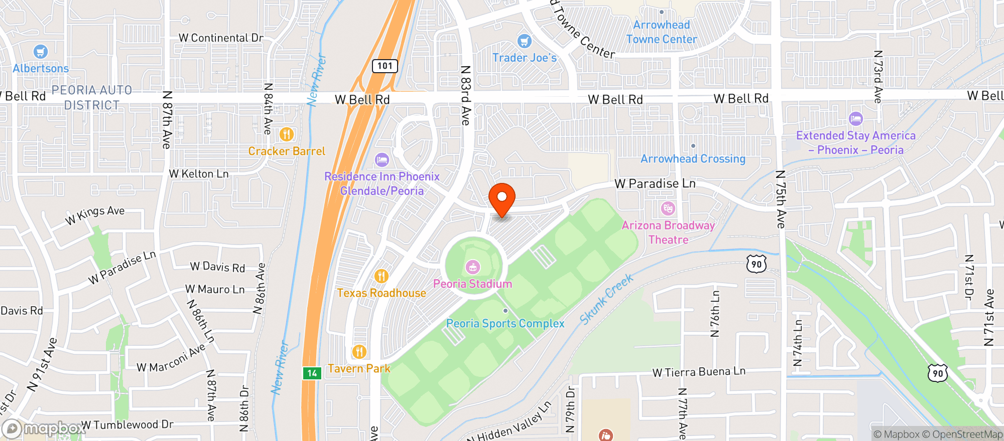 Map showing Postino (Peoria)