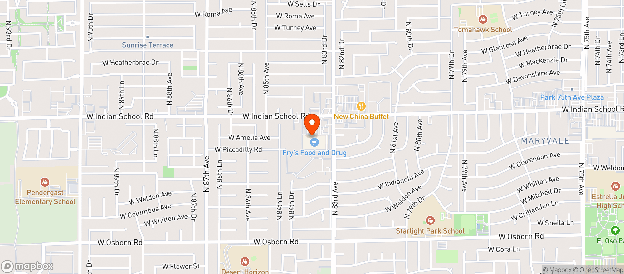 Map showing Frys Food & Drug Store #619