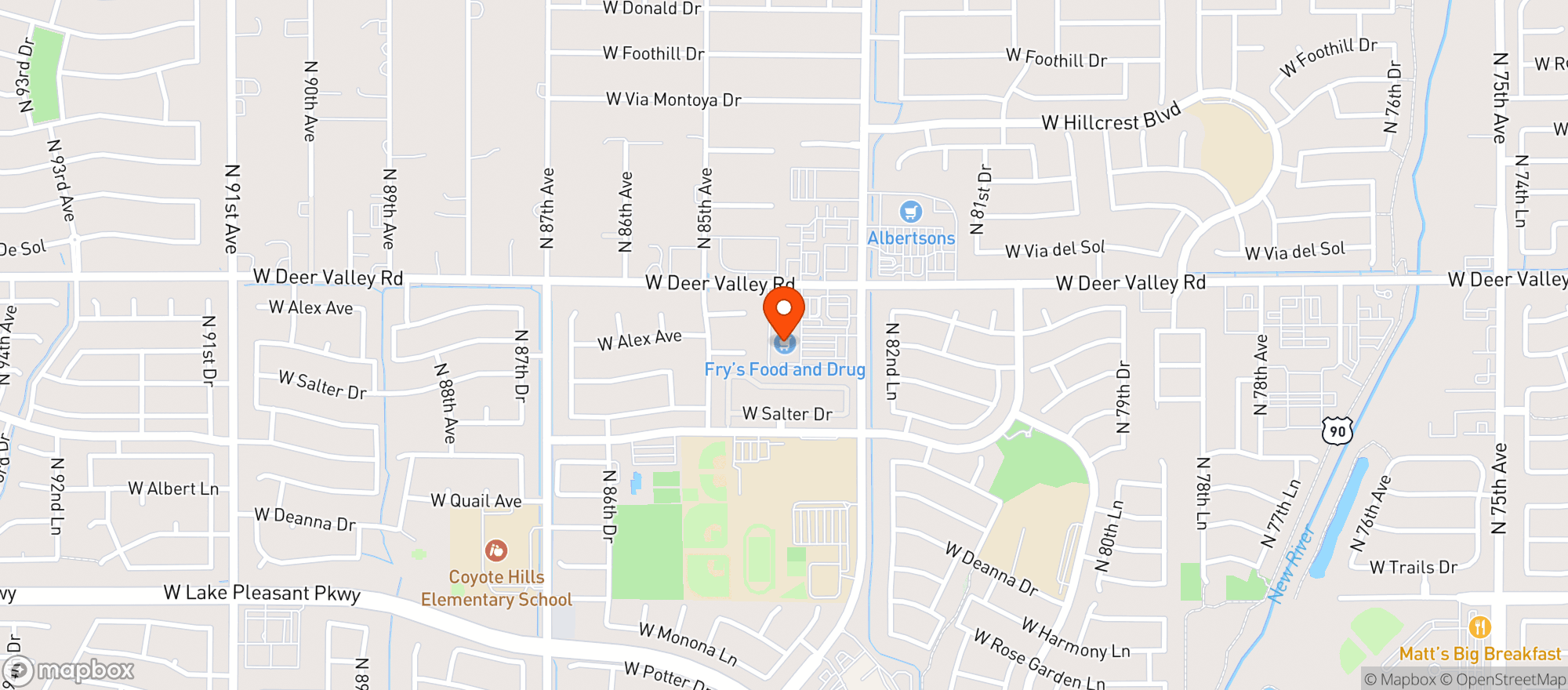 Map showing Frys Of Arizona (660) - 00074 - 83Rd Ave Deer Valley Rd