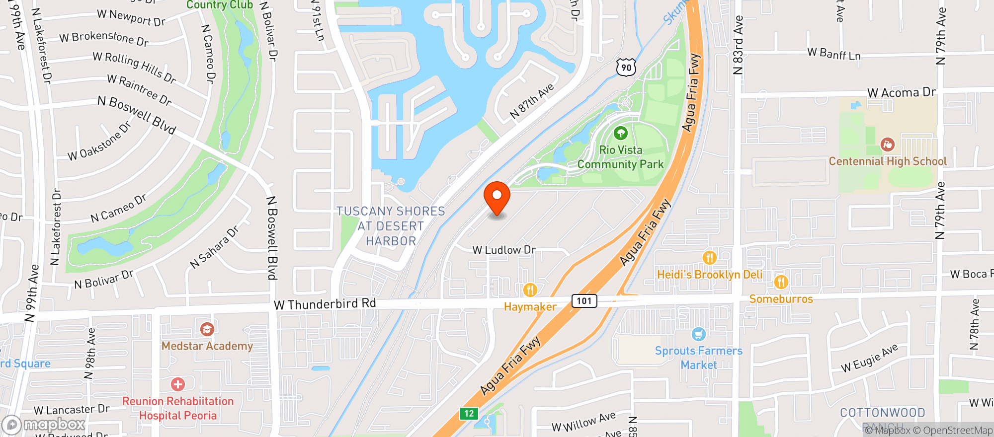Map showing Door Dash
