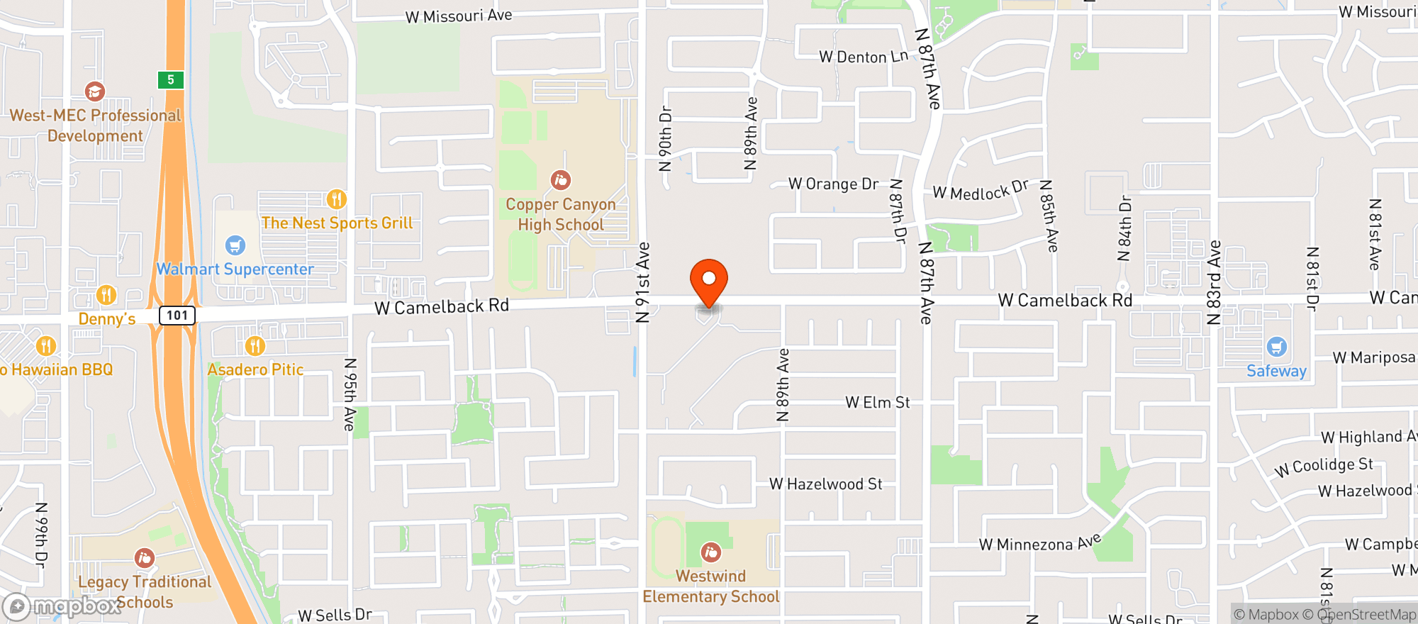 Map showing 90 First Market