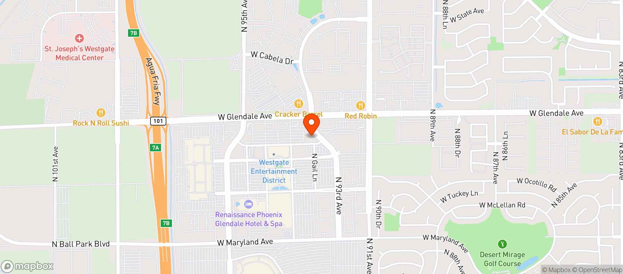 Map showing Aloft Hotels