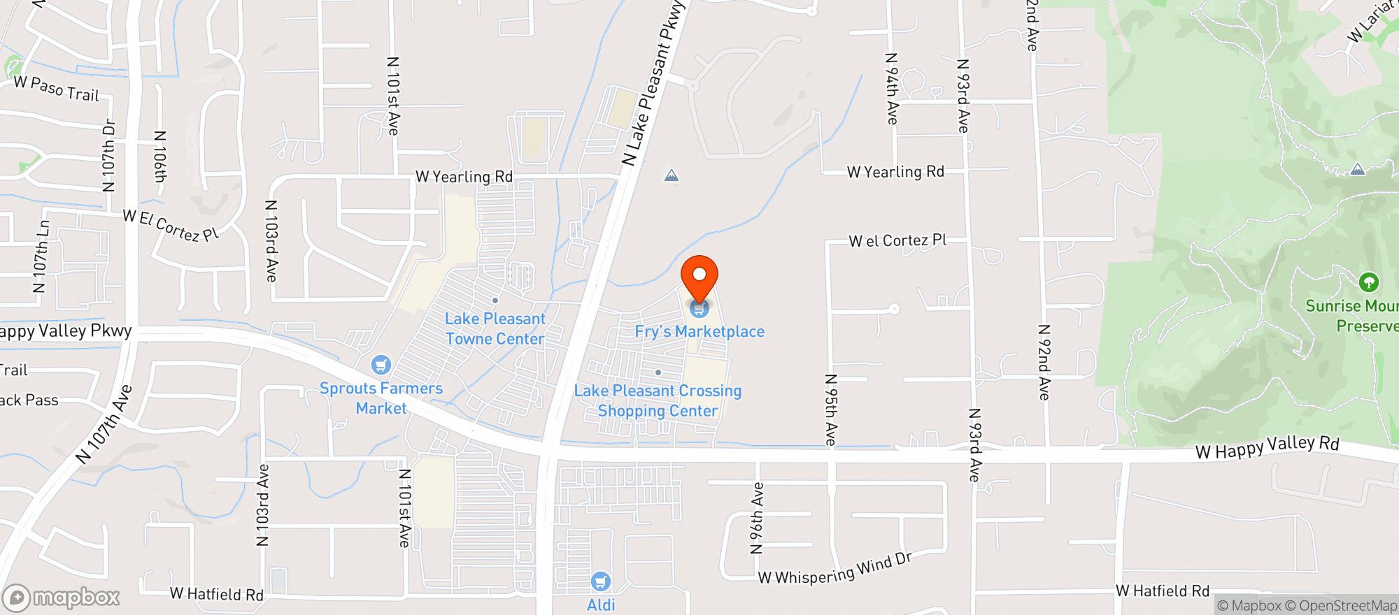 Map showing Frys Of Arizona (660) - 00657 - Lake Pleasant Happy Valley Rd