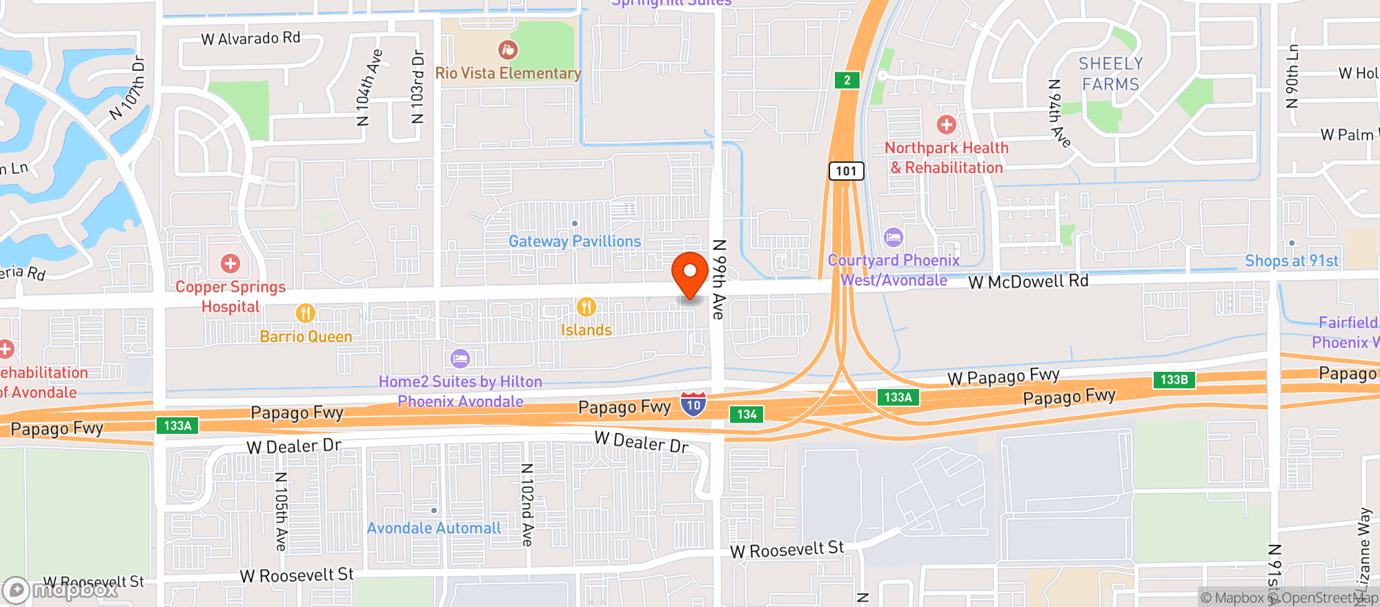 Map showing Gnc