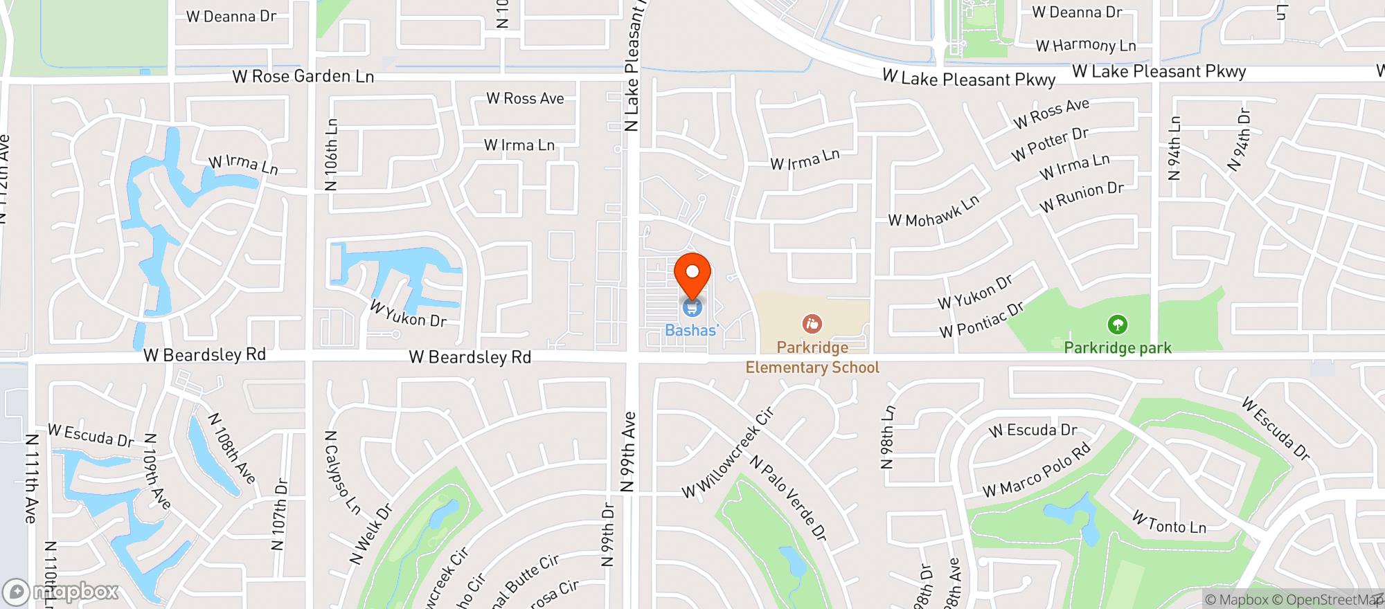 Map showing Bashas