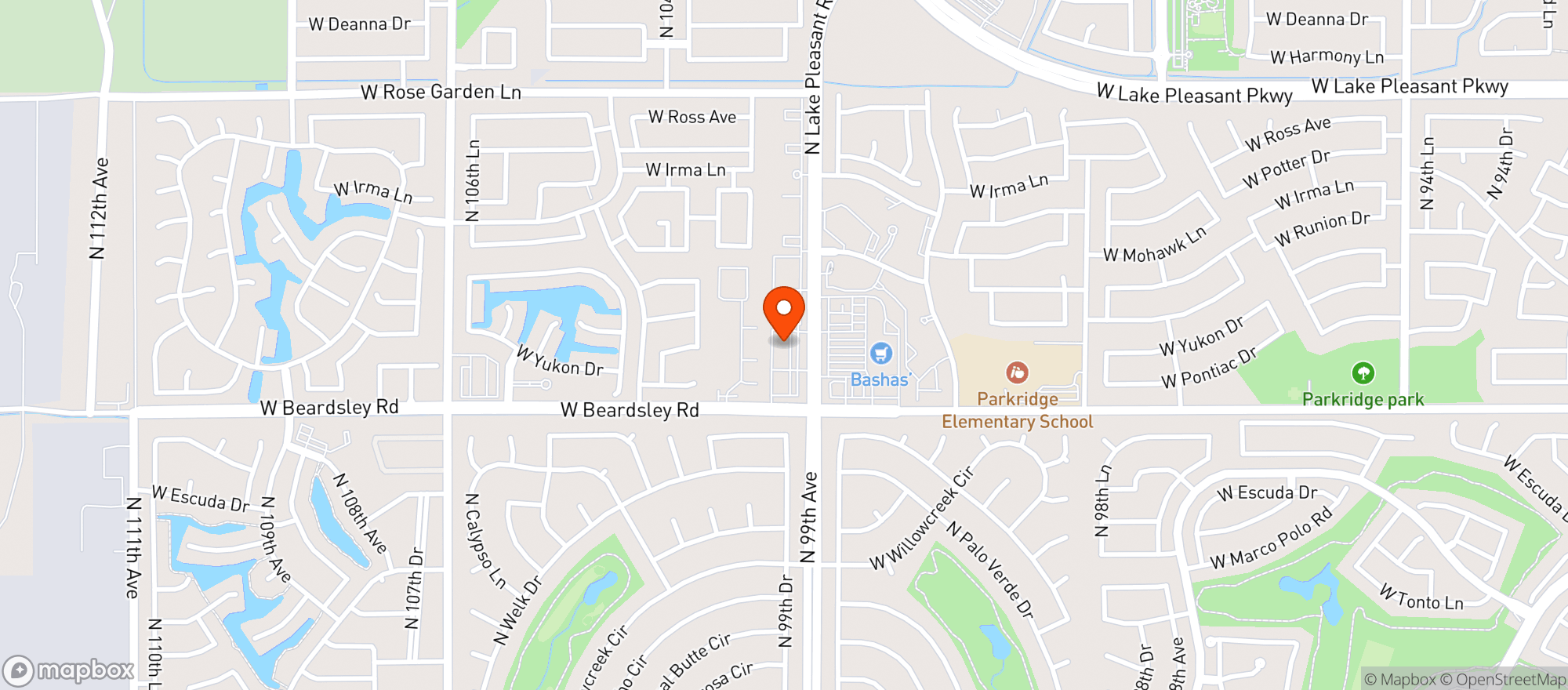 Map showing Debbie's - Peoria