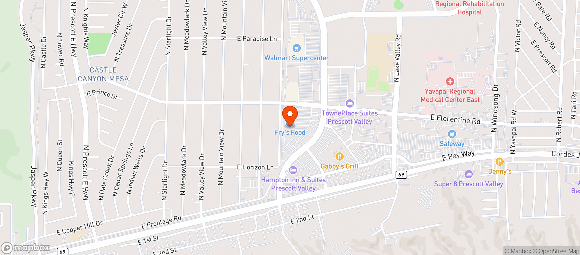 Map showing Frys Of Arizona (660) - 00063 - Glassford Hill Florentine